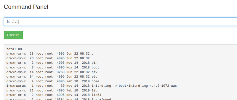 Listing files in the root directory