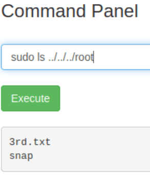 Listing the root users home directory