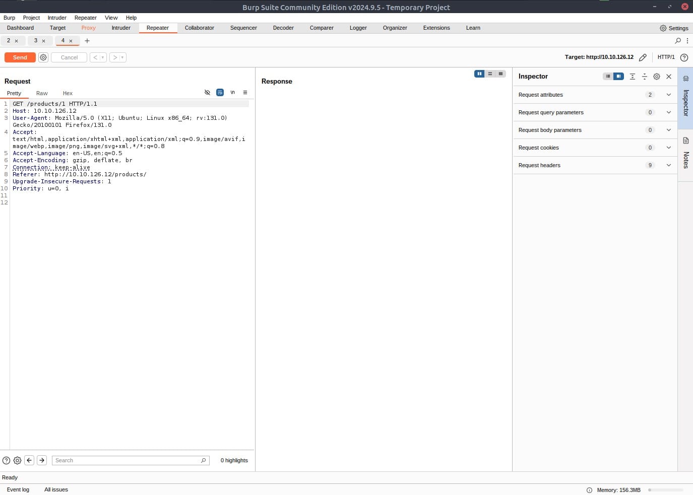 Product details request sent to repeater