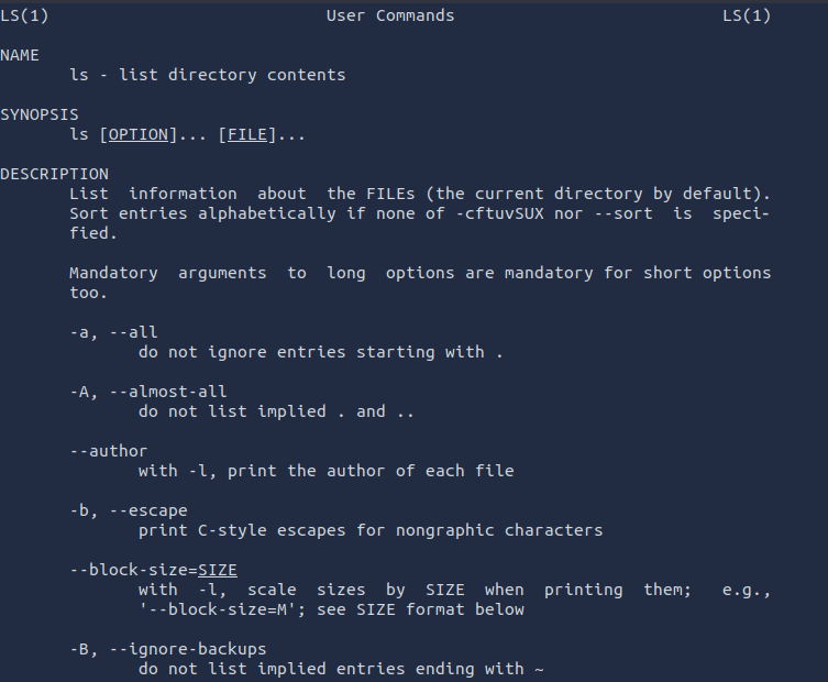 man ls