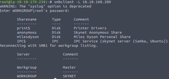 Accessing the SMB through smbclient