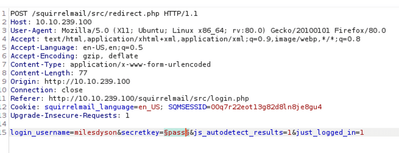 Adding a payload to the secretkey parameter