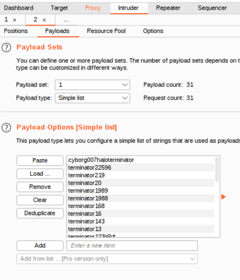 Configuring the payload