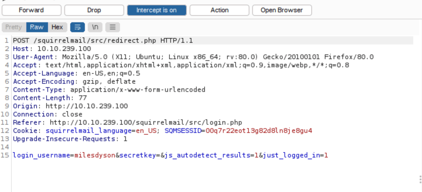 Intercepting the login POST request