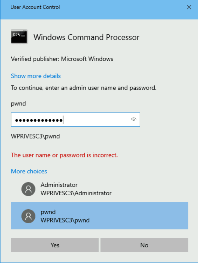 Opening CMD with pwnd user initials