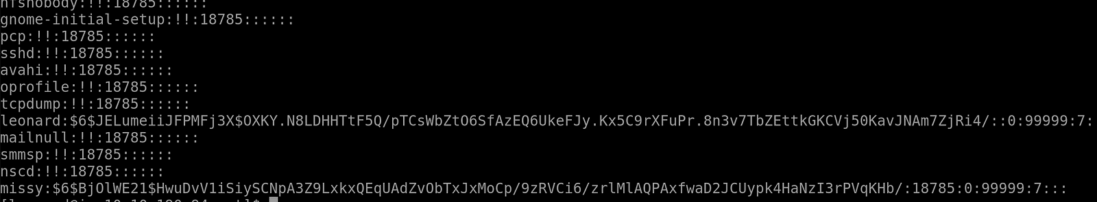 Reading the shadow file