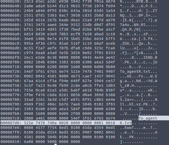 Running xxd on cutie