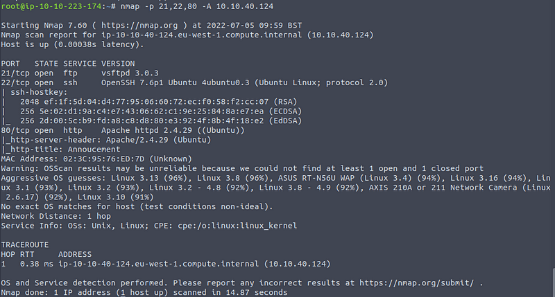 Scanning for more info on the 3 services