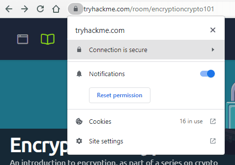 Viewing security information in Chrome