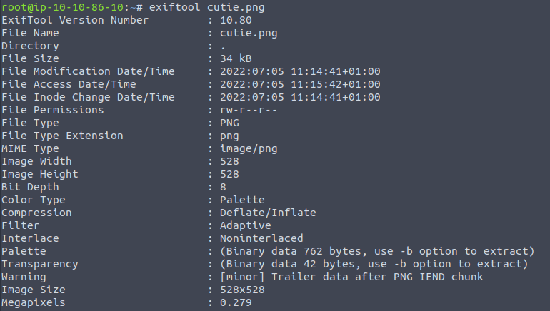 exiftool cutie image