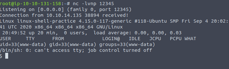 Receiving a connection