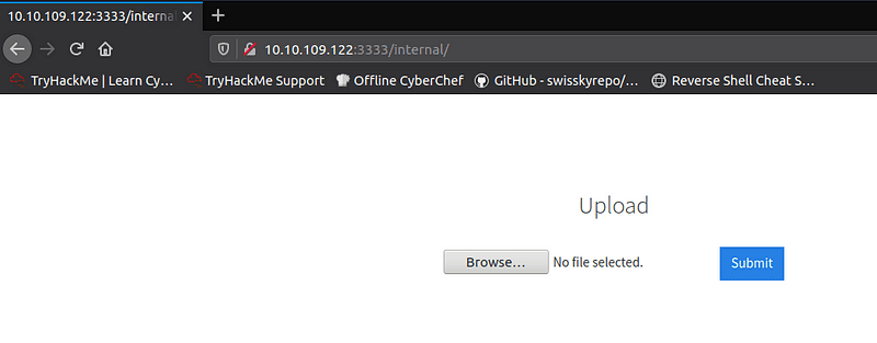 Finding the internal upload page