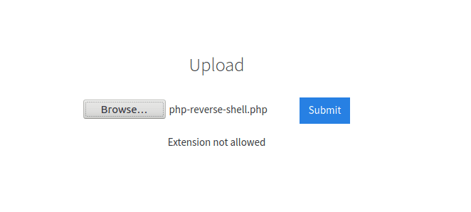 Trying to upload the php reverse shell