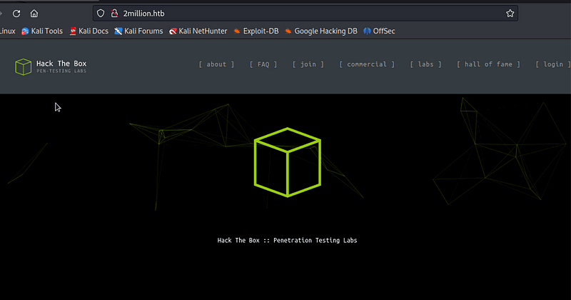 2million.htb homepage