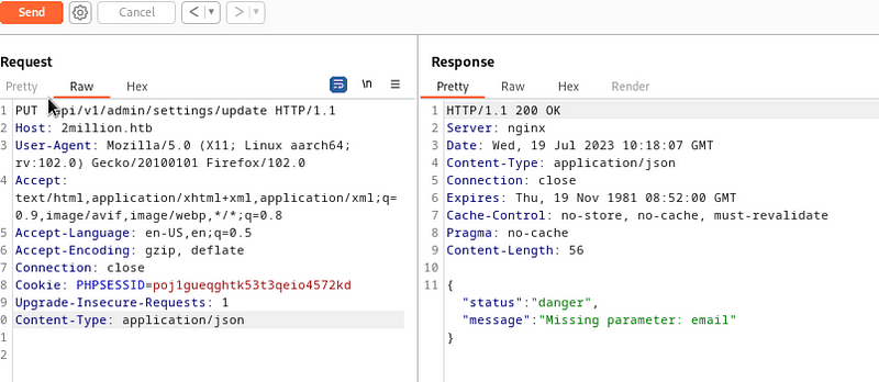 Another request, now with the JSON content-type