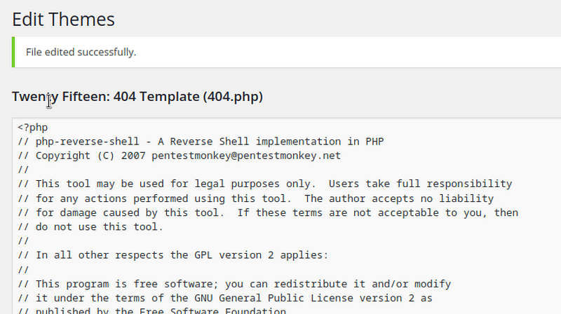 Editing the 404.php error template file
