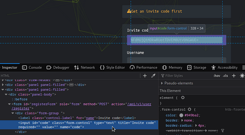 Filled out the invite code