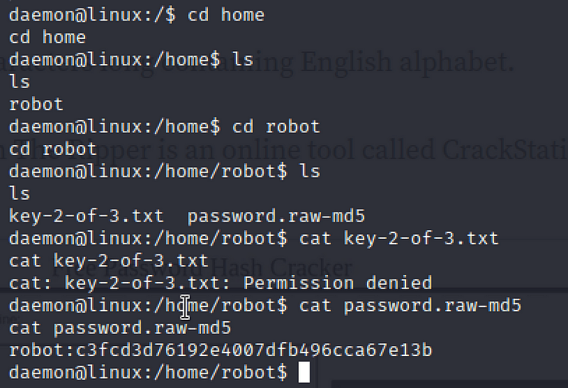 Finding the hashed password in password.raw-md5