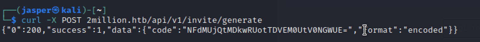 Generating an invite code through curl