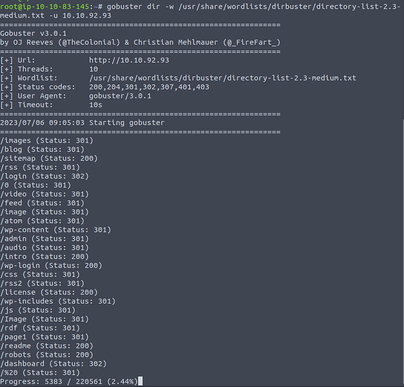 Gobuster is used to find files and directories