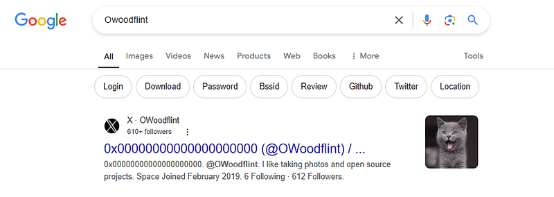 Googling for Owoodflint