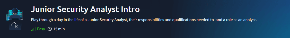 Junior Security Analyst Intro Banner