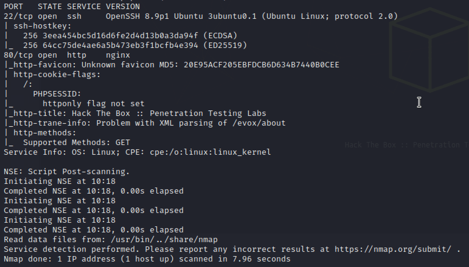 More complete nmap results