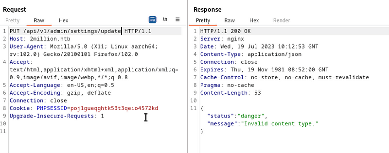 Running the admin:settings:update endpoint