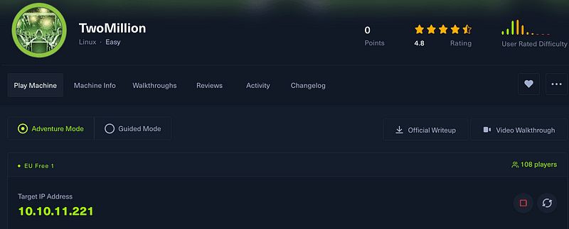 TwoMillion HTB machine