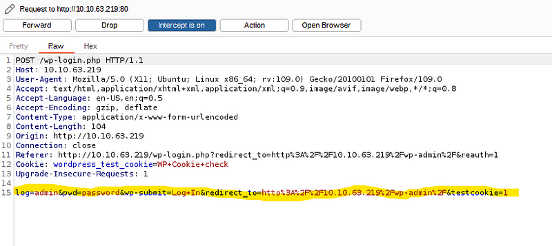 Using Burp to find the correct format for the POST request