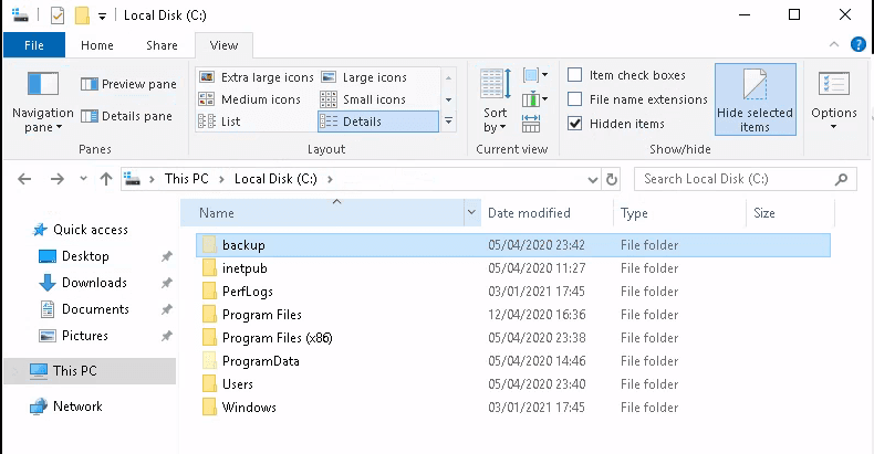 We found a backup folder!