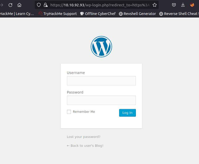 Wordpress wp-admin page