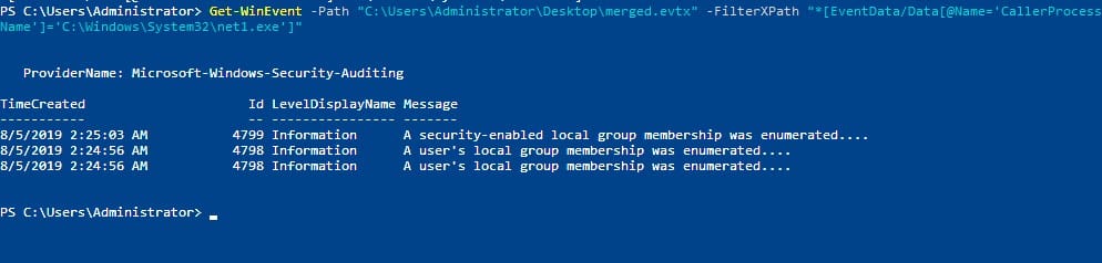 net1.exe caller process name events
