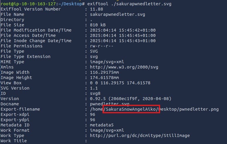 Export filename