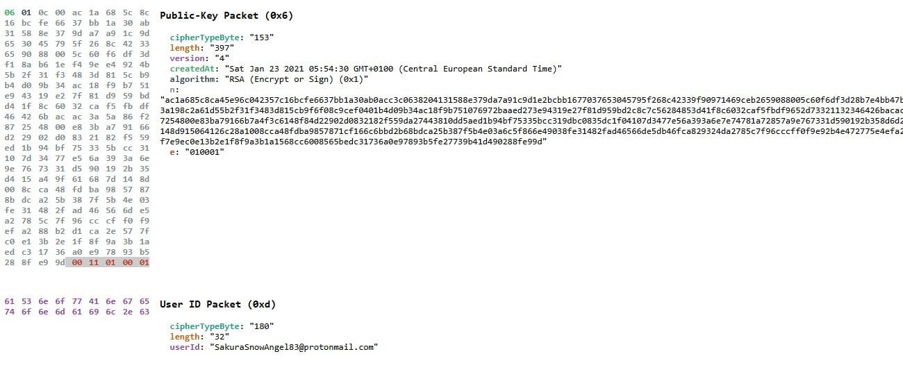 PGP key info