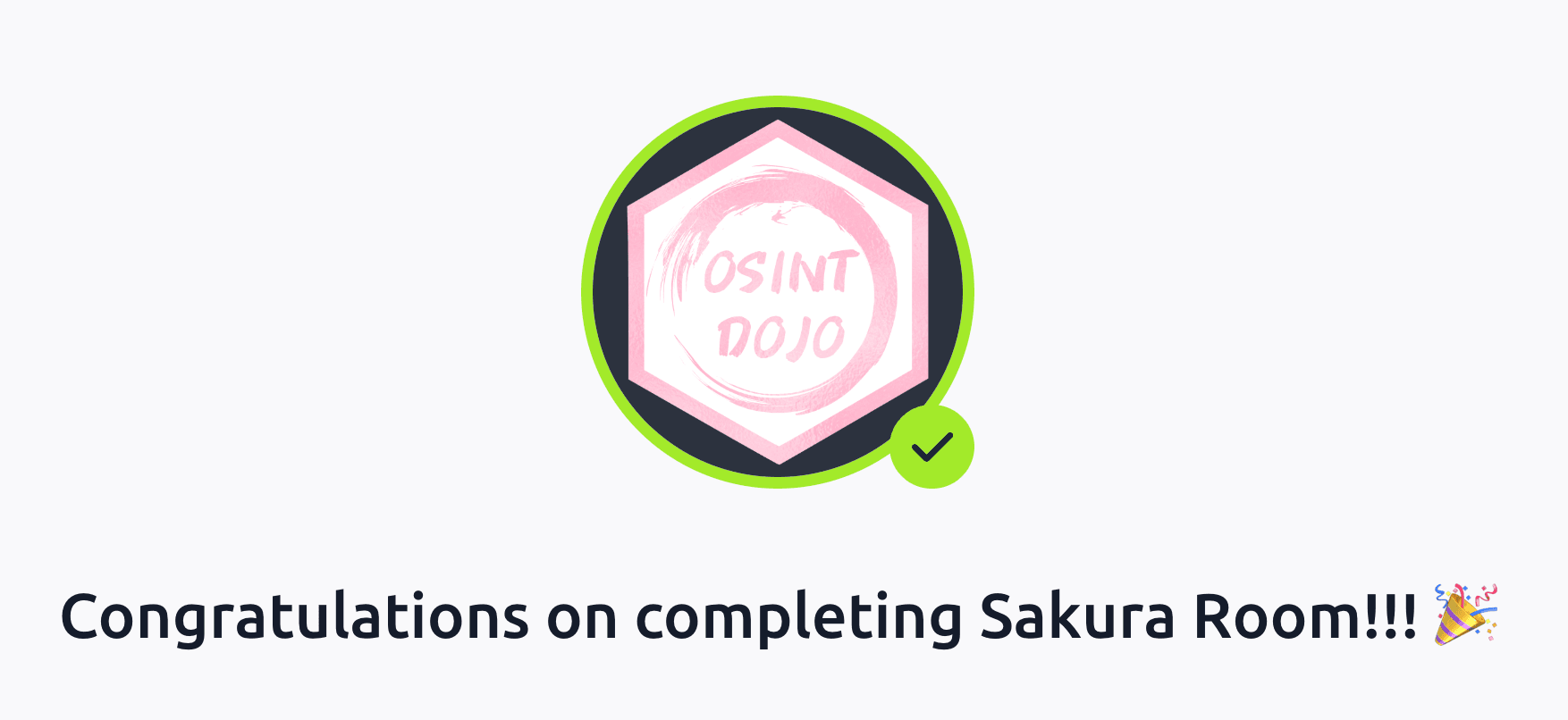 Congratulations on completing Sakura
